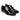 The Onyx Shine Black Prestige Tuxedo Derby dress shoes, featuring lace-up closures and a glossy finish, are depicted on a white background. Their sleek design and Blake stitch construction are perfectly highlighted.