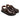 The Harbor Moc Sandal // Chestnut Grain Brown by Anthony Veer features brown Italian cowhide leather, closed toes, adjustable gold buckle straps, a black sole, and brown suede ankle lining.