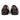 Back view of a pair of Anthony Veer Mercer Penny // Maple Brown loafers, crafted from Italian cowhide leather with black rubber soles, displayed side by side against a white background.
