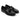 The Anthony Veer Torino Bit Loafer in Obsidian Black features Italian design with metal horsebit detailing. Crafted from premium polished black leather, these loafers have sleek rounded toes and low heels, shown side by side on a white background.