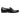 The Anthony Veer Torino Bit Loafer in Obsidian Black is an Italian-designed shoe with a sleek, polished finish. It features a rounded toe, low stacked heel, and metal buckle detail for an elegant touch.