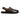 The Harbor Moc Sandal // Chestnut Grain Brown by Anthony Veer is crafted from Italian cowhide leather, featuring a closed toe, open heel, black sole, and two adjustable brass side buckles.