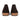 The Bedford Chukka // Tobacco Velvet Brown by Anthony Veer is a pair of dark brown Italian suede dress boots, shown from the back with light brown wooden soles, visible stitching, Goodyear welt construction, and black rubber heel caps.