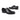 The Anthony Veer Turin Oxford in Antique Black showcases polished black leather crafted from Italian calfskin, refined broguing on the toe and sides, black laces, and a low heel, elegantly displayed on a white background.