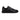 Side view of the Anthony Veer Lucas Laceless Sneaker in black, crafted from Italian calfskin leather with a thick, cushioned sole and zipper closure. Featuring a minimalist design, subtle stitching, and a slightly raised heel.