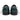 The image displays the back of Anthony Veers Como Penny Loafer in glossy dark green Italian glazed leather, with black soles and white stitching along the back seam, elegantly positioned side by side on a pristine white background.