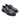 The Anthony Veer Barrett Moc Derby // Black features black leather lace-up dress shoes with thick, rugged rubber soles and moc-toe stitching, displayed against a white background.