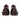 The Anthony Veer Harlan Moc Derby // Brown dress shoes are shown from the back, emphasizing the moc-toe design, sturdy heels, and textured rubber soles, all set against a white background.