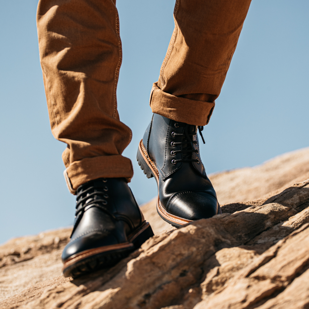 Anthony Veer Men s Ranveer Cap Toe Rugged 6 Lace Up Boots Rust
