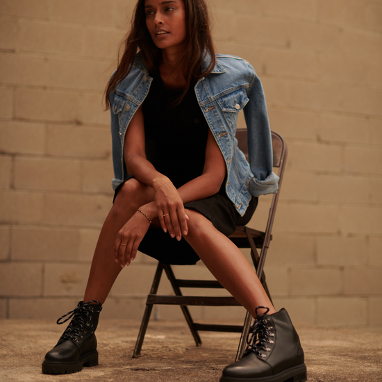 Black lace up boots outfit sales