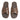 The Amalfi Sandal // Java Brown by Anthony Veer features crisscrossed Italian full-grain calfskin leather straps and a flat sole, shown from above on a white background.
