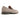 A single Belmont Penny Suede Loafer in Dover Cliff Taupe by Anthony Veer, featuring light gray Italian suede and a low black heel, shown from the side on a white background.