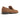 Side view of the Belmont Penny Suede Loafer in Havana Brown by Anthony Veer, crafted from rich Italian suede with visible stitching and a low black heel, displayed against a plain white background.