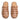 A pair of Anthony Veer Lido Sandal // Toffee Tan, crafted from Italian full-grain calfskin with hand-interlaced basket-weave, open toes, and flat soles, shown from above on a white background.