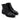 The Anthony Veer Pembroke Cap-Toe Boot in Obsidian Black features Italian cowhide leather, lace-up design, textured uppers, metal eyelets, and rugged rubber soles for superior traction—shown side by side on a white background.