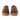 The Hamilton Wingtip Derby // Cigar Suede by Anthony Veer is a premium calf suede shoe with brogue detailing, shown from the back and featuring tan soles with a white stripe above the sole.