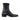 The Sloane Harness Boot in Obsidian Black by Anthony Veer is a vintage Americana-inspired ankle boot made from premium Italian leather, featuring a low heel, rounded toe, and studded harness strap—shown side profile on white.