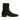 The Lennox Boot by Anthony Veer in Velvet Noir Black Suede is a mid-calf boot with a low block heel, elegant silhouette, simple stitching, and rounded toe, seen in side profile against a white background.