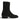 The Lennox Boot // Velvet Noir Black Suede by Anthony Veer is a black suede mid-calf boot with a low block heel, elegant silhouette, visible stitching, and a slightly pointed toe, shown in profile against a white background.