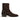 A side view of the Anthony Veer Sloane Harness Boot in Tobacco Velvet Brown Suede, featuring a low stacked heel, harness detail, and ankle strap with Blake construction, set against a white background.