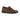 The Siena Leather Penny Loafer in Chestnut Milled Brown by Anthony Veer is a men's dress shoe expertly crafted from Italian calfskin leather. Featuring a textured finish, low heel, and stitched detailing on the upper, this loafer is shown against a white background at an angle that highlights both the side and front.