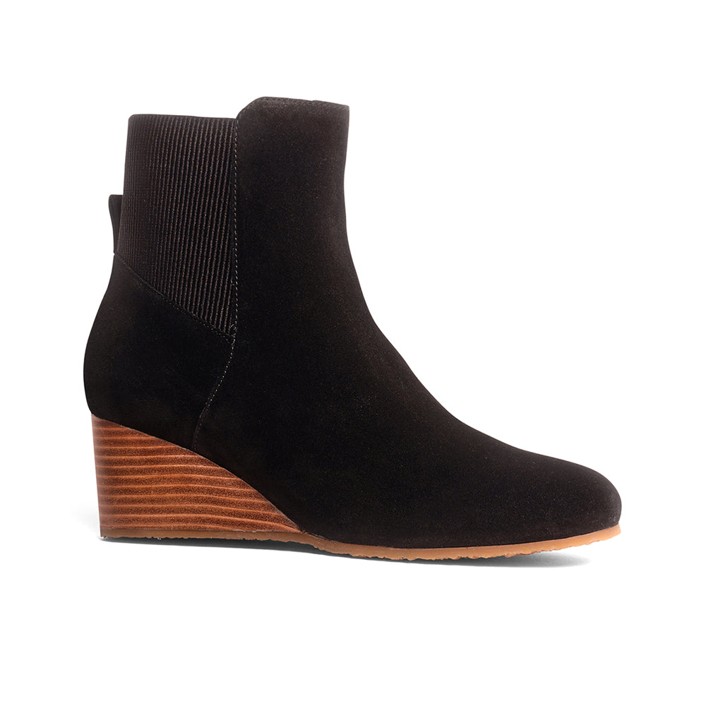 Wedge black outlet suede boots